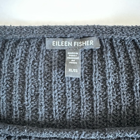Eileen Fisher Peruvian Organic Cotton Boucle Square Top in Black | XL | GUC - Picture 9 of 13